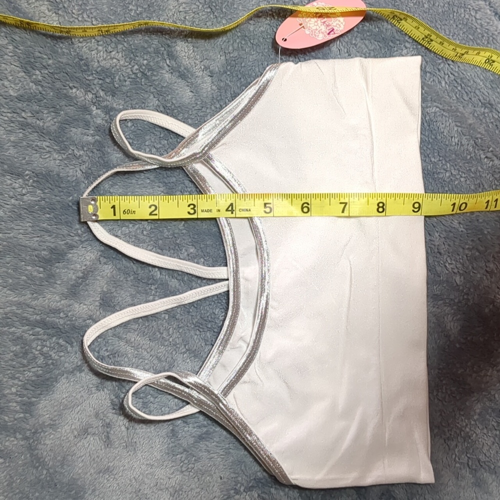 Silver and White Women's Bralette - Picture 4 of 7